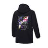 Li Ning Badminton Series Casual Hooded Windproof Warm Sports Lamb Fleece Cotton Jacket Unisex Jackets Black AFDSB87-2