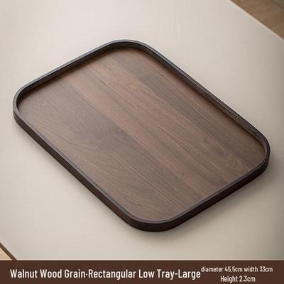 ZISIZ Large Rectangular Walnut Wood Grain Serving Tray