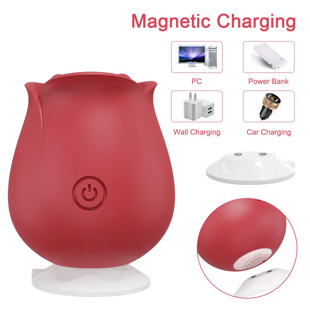 Powerful Rose Vibrator Toy for Womans Clitoris Sucker Vacuum Stimulator Nipple Oral Sucking Sex Toy for Adults Female