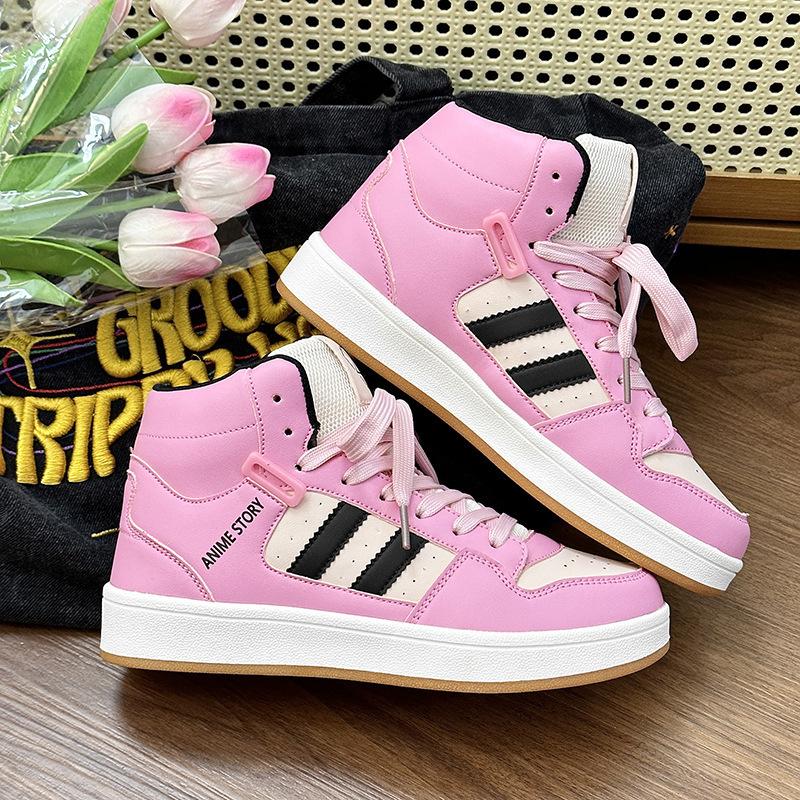 Versatile Dipping Women's Shoes Autumn and Winter New Cold High-top Board Shoes 24 Sports Little White Shoes Bread Classic Men's Shoes Jinjiang Couple