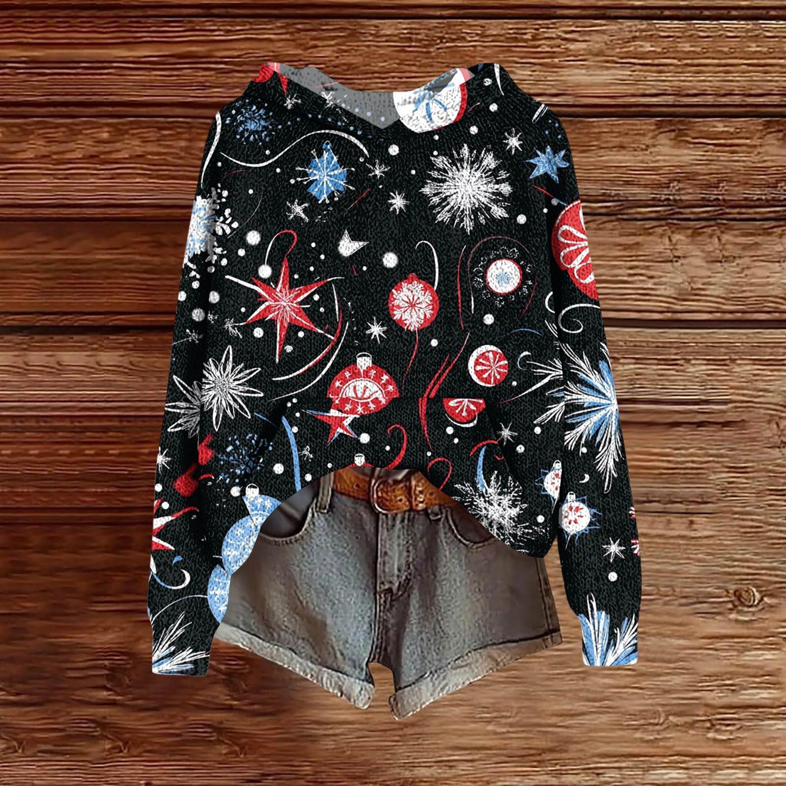 

Женская модная повседневная толстовка с капюшоном и длинными рукавами с принтом L чёрный