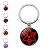 Hexagon Keychain Naruto Star Pendant Metal Glass Alloy Anime Round Decoration