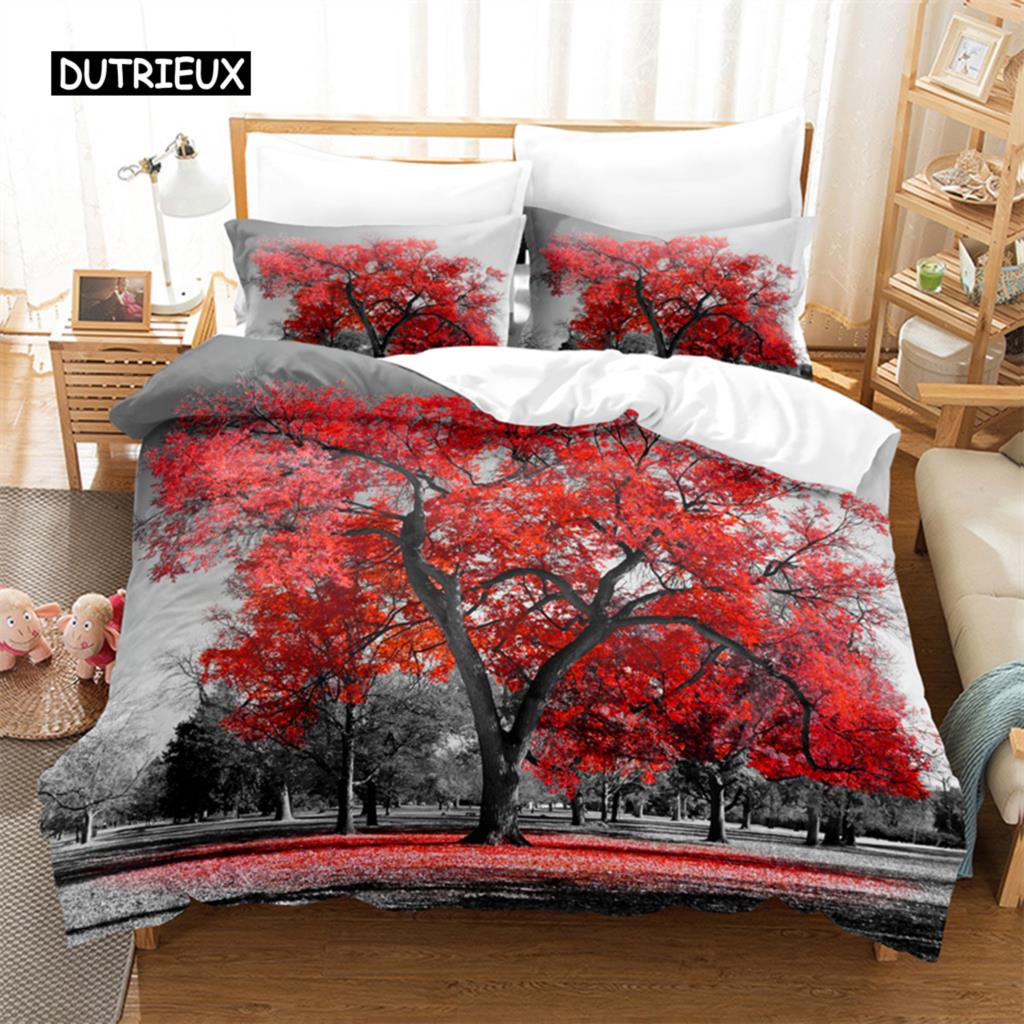 Coconut Tree, Mangrovel Bed Ensemble Comforter Cover Package 3d Bedding Digital Printing Bed Linen Queen Size Size Bed Package  Fashion Design