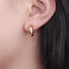 Elegant Gold-plated Zircon C-shaped Earrings - Non-fading, Stylish Ear Ornaments for Women