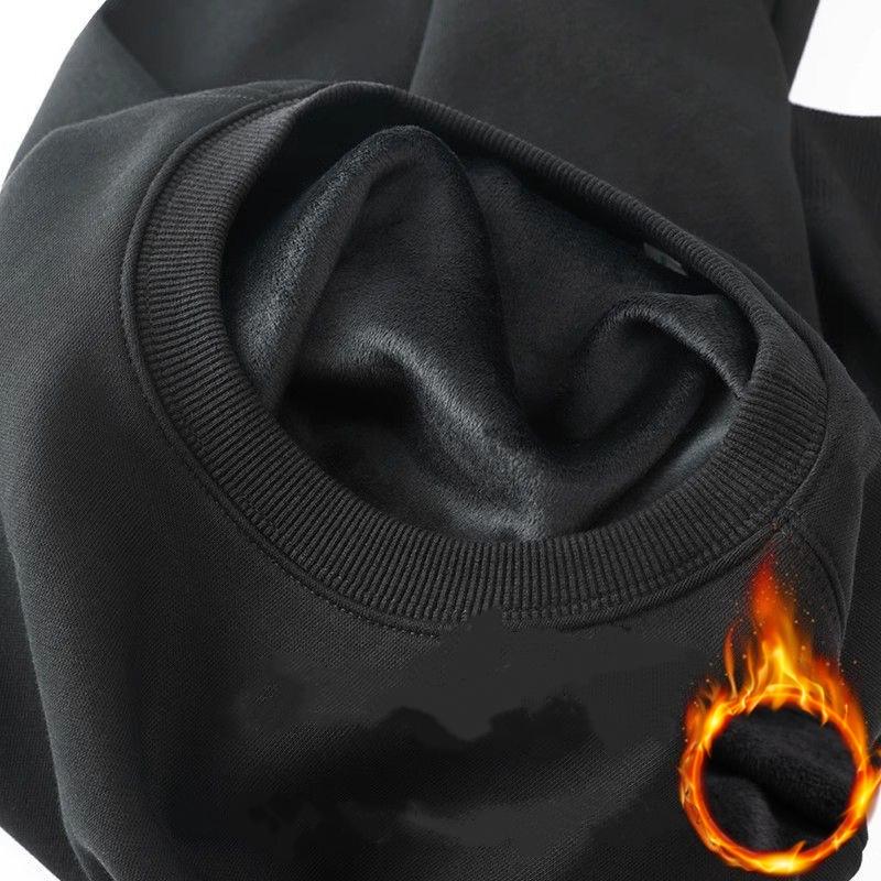 

Plus Velvet Thickened Xinjiang Velvet Solid Color Sweater for Men and Women To Keep Warm In Winter Without A Hat XXXL чорний