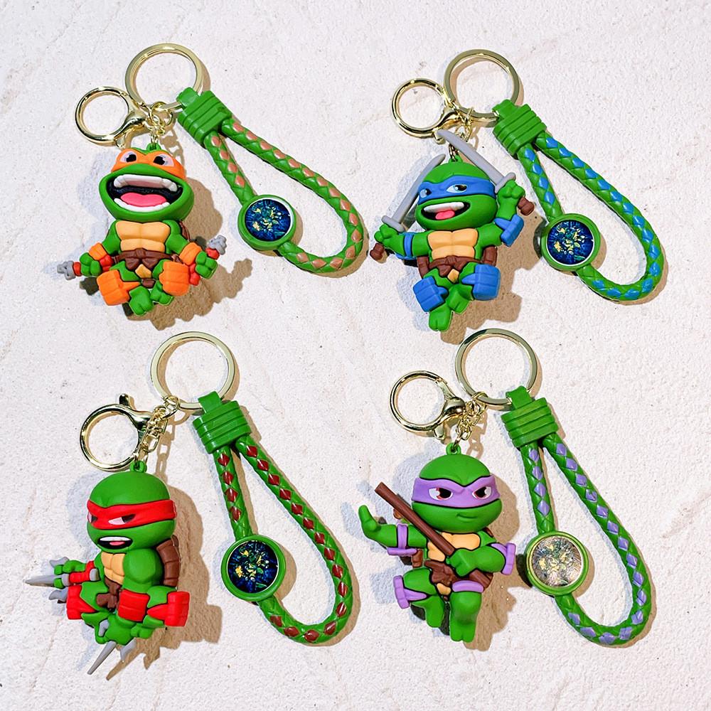 2024 Ninja Turtles Silicone Keychain Cute Cartoon Figure Creative Key Ring Accessory