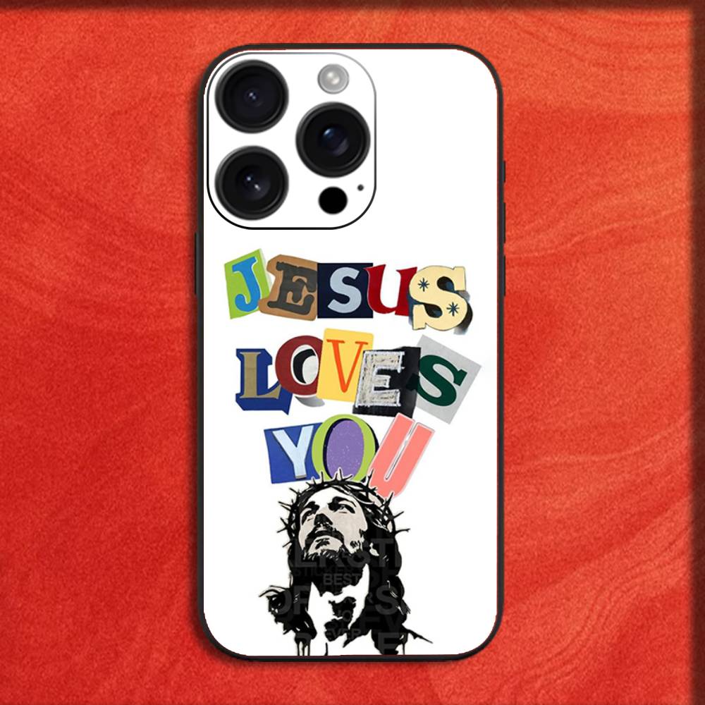 Jesaja Jesus Bibelvers Kreuz Handyhülle Für iPhone 16,15,14,13,12,11,Pro,XS,Max,XR,Plus,E,Mini Schwarze Stoßfeste Hülle