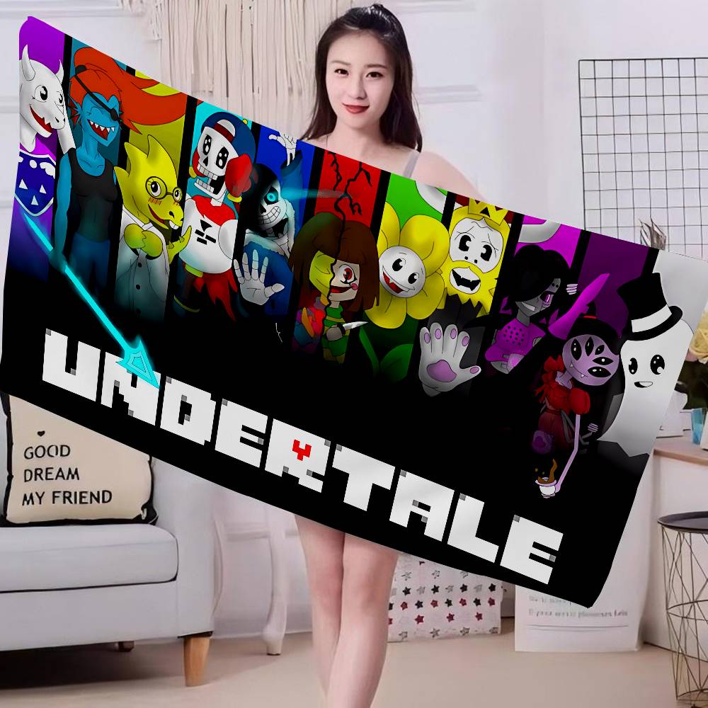 Anime Designs Game Undertale Microfiber Printed Beach Towel Mountain Climbing Yoga Beach Swimming Running Absorbent Soft Towel