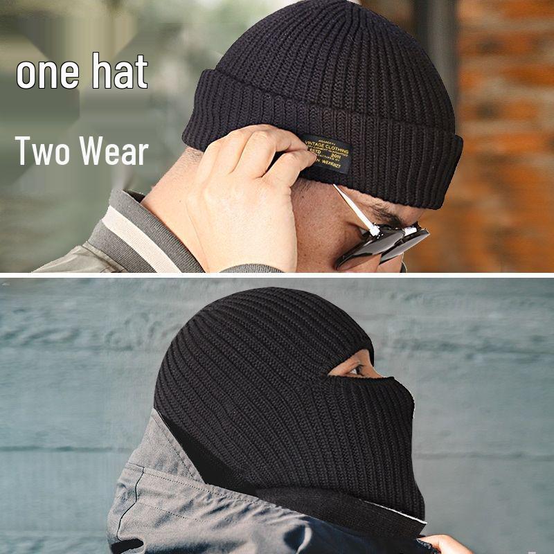 Men's Winter Wool Balaclava: Windproof, Coldproof, Warm Beanie & Face Mask Headgear