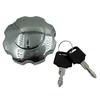 Locking Fuel Gas Tank Cap with 2 Keys for CG125 Motorcycle, Universal Chrome Aluminum Alloy Tank Cover Replacement for Motorbike ATV Dirt Bike