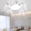 2 In 1 Hanging Fan 3 Gears Drone Fan with LED Light Remote Control Silent Ceiling Drone Fan for Dining Room Bedroom Living Room