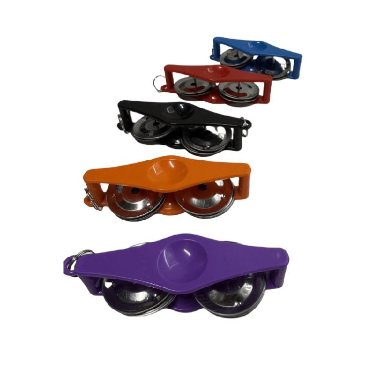 Compact Travel Rattle Percussion Keychain Tambourine Small Musical Instrument with Keyring for Music Practice Gifting