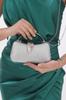 Women's Stylish and Useful Evening Dress Bag Gold Color Bream Material Leaf Accessory Hand and Strap Evening Dress Portfolio Clutch Evening Bag