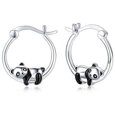 New Graceful Lady Chic Animal Hoop Earrings Daily Wearable Accessories Exquisite Design Panda Jewelry For Women Elegant Gifts