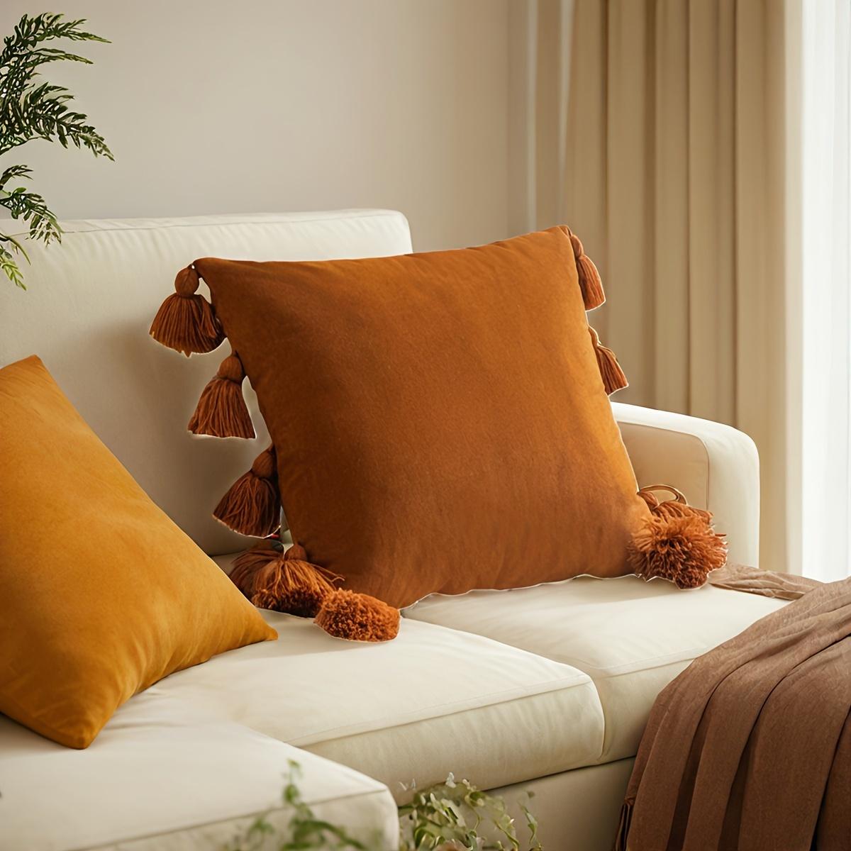 1pc 45x45cm Throw Pillow Cover Soft Decorative Durable Zipper Closure Perfect for Couch Bedroom Car Decorative Pillows 45x45cm коричневый 2280₽