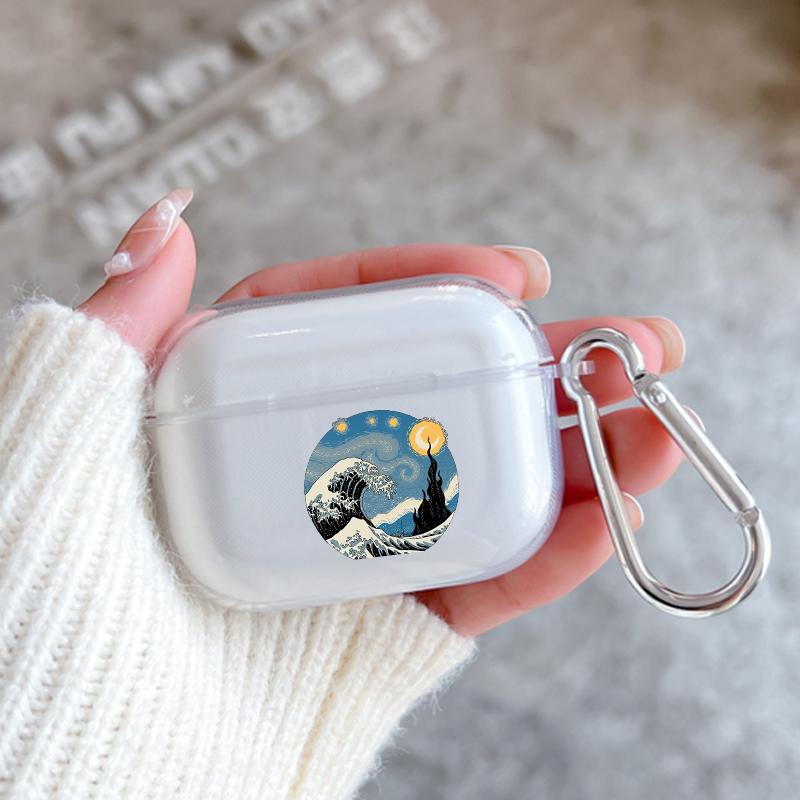 Case for Apple Airpods 2 1 Earphone Cases With Hook Art Aesthetic Vincent Van Gogh Starry For Airpod Pro 3 Pro2 Clear Covers