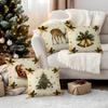 Santa Claus Christmas Tree Bell Pillowcase Bedroom Cushion Cover 100% Polyester Living Room Cushion Pillowcase Home Decor