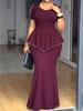 Elegant European Women's Slim Fit Fishtail Dress: Short-Sleeved, Waist-Cinching, Hip-Hugging Design