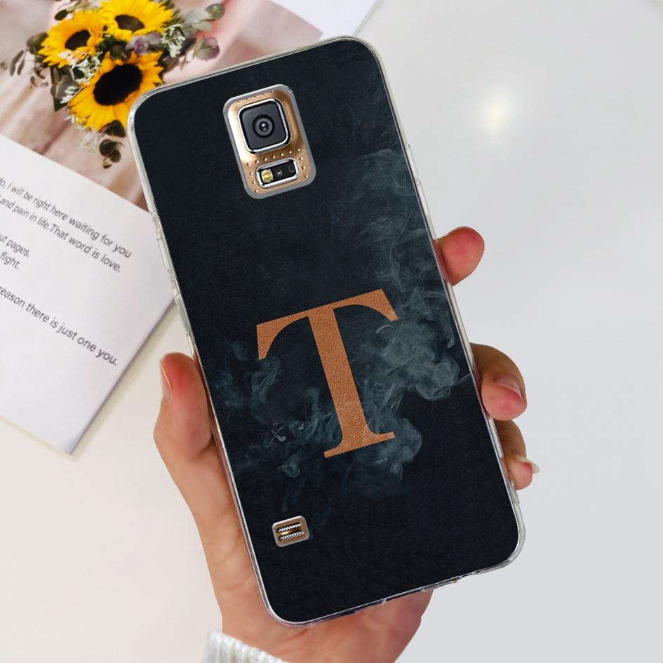 For Samsung Galaxy S5 Case SM-G900F S 5 Cover Fashion A Z Letters Clear Silicone Soft Funda For Samsung S5 Neo i9600 Bumper 5.1"
