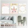 Decorative Picture Baby Girl Bedroom Decoration Pink Unicorn Nursery Quotes Art Wall Canvas Print Painting Nordic Style