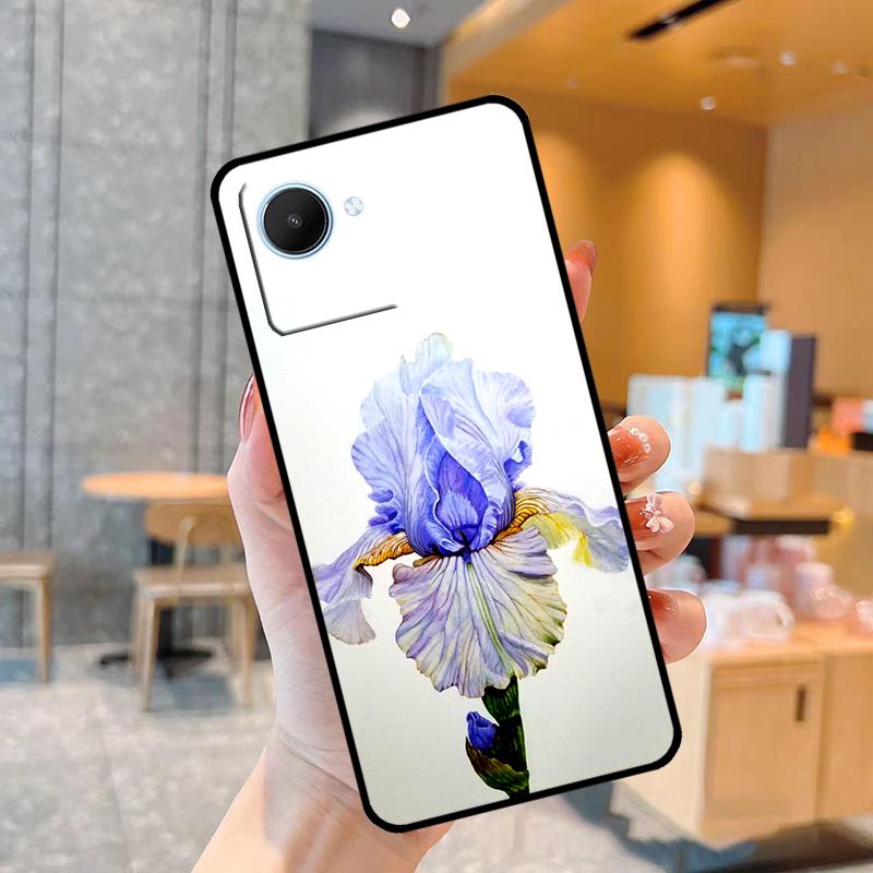 Blue Iris Flower Case For Realme C55 C33 C31 C35 C30 C11 C15 C25s C21Y GT Neo 5 3T 2T 8 9 10 11 Pro Plus