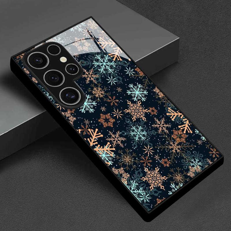 Phone Case Glass TPU PhoneCase for Samsung Galaxy S26 S25 S24 S23 S22 S21 FE,Ultra,Plus Dropresistant Snowy Landscape at Night