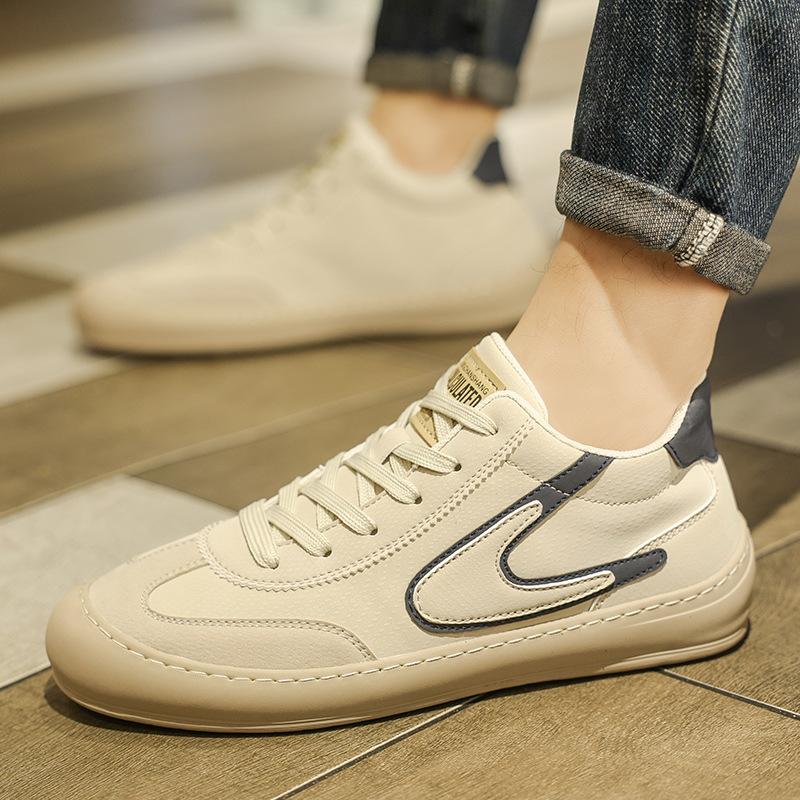 

Black men s leather bread head fashion trend sports casual shoes board shoes medium top platform versatile trendy shoes men 44