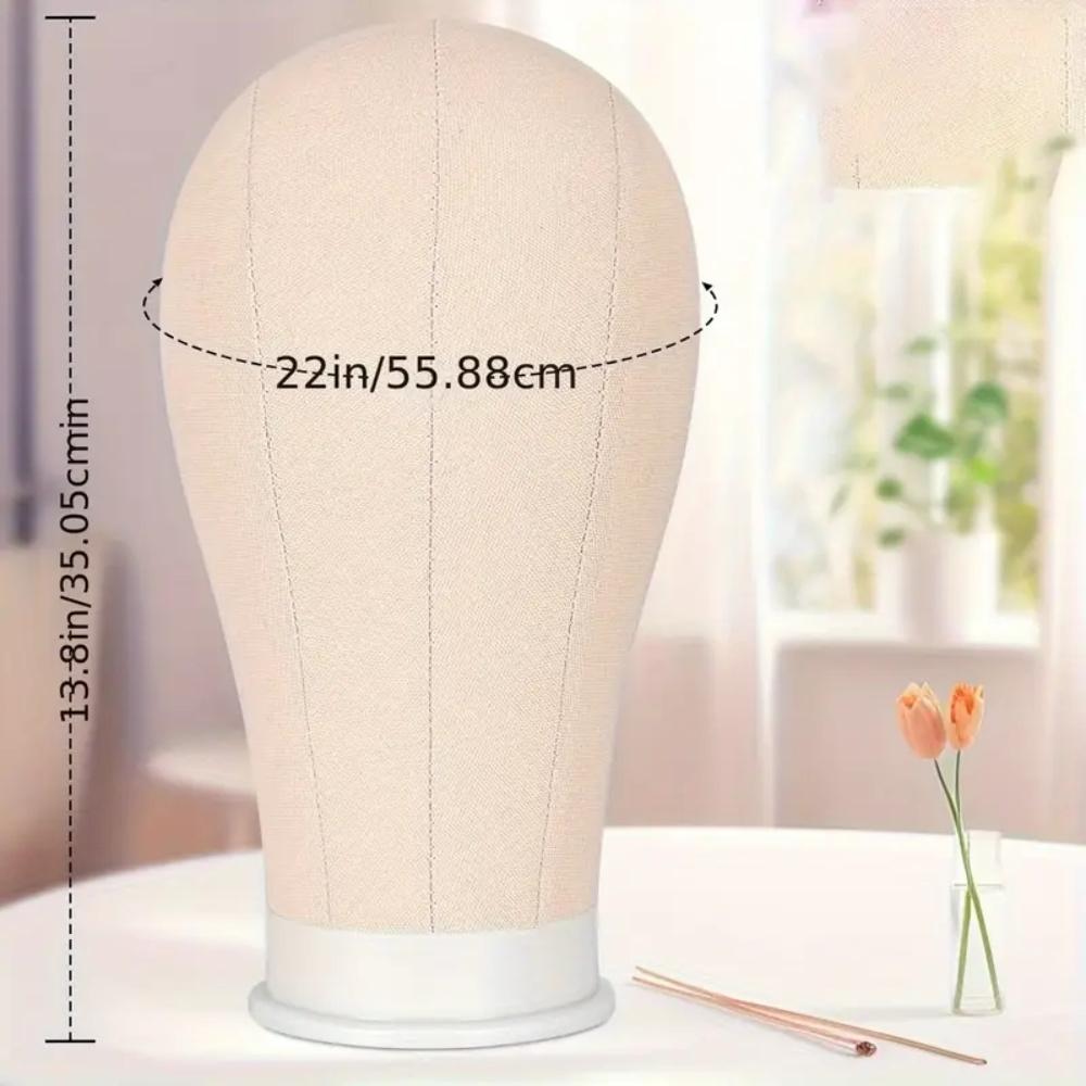 22 Inch Wig Head Canvas Block Head for Making Wigs Mannequin Head With Stand and Wig Caps
