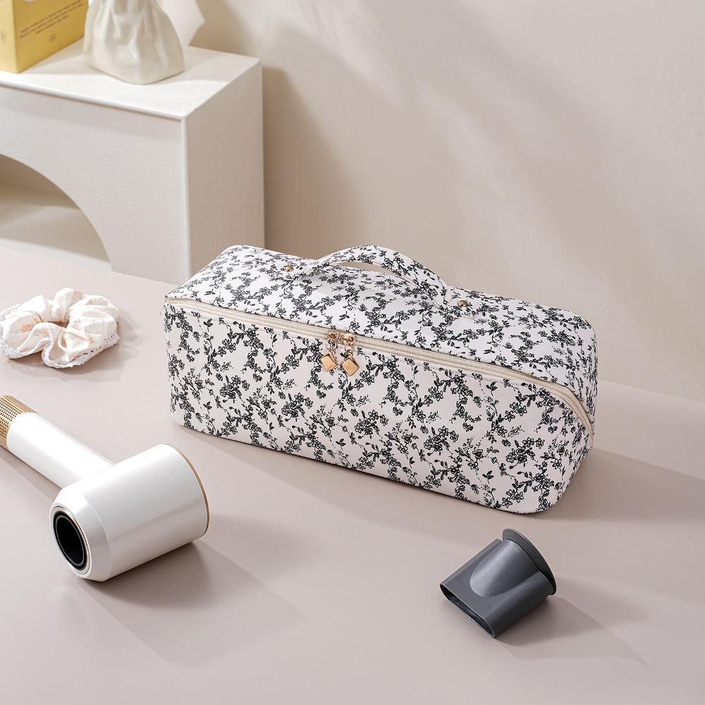 Large Capacity Hair Dryer Storage Bag PU Leather Carrying Case New Curler Storage Bag  Travel Use