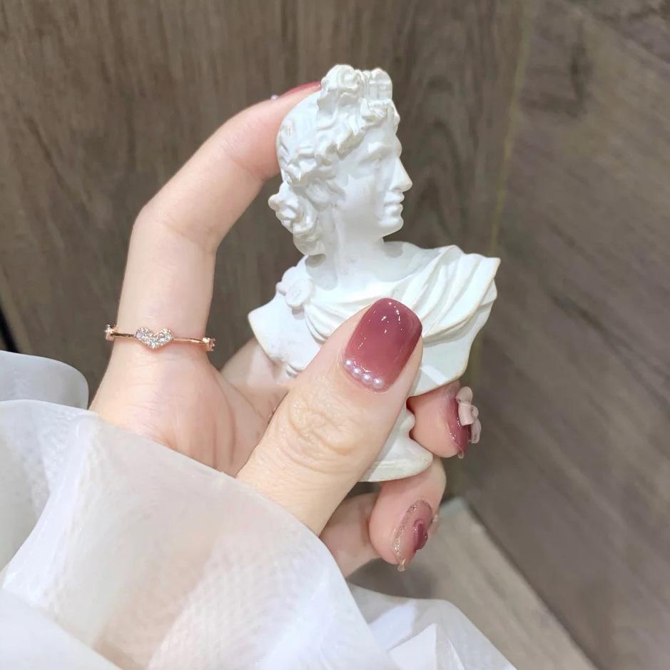 

High-End Udo Gradient Taupe Pearl Bow Detachable Nail Tips