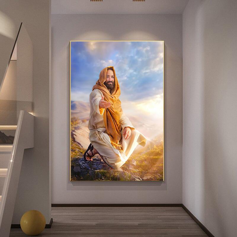Jesus Christ Hand of God Jesus Portrait Classic Retro Poster Canvas Paintings Wall Art Pictures Home Decor