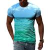 Ocean Wave Pattern T-Shirts Summer Fashion Beach Short Sleeve 3d Printed Top Loose Casual Round neck Holidaywear Mens Tees
