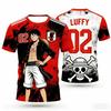 2026 Summer Japan One Piece Luffy Football Jersey Men T-shirt Football Special Jersey Adult Men's  T-shirt