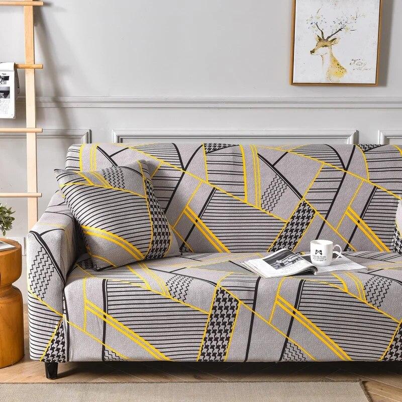 Geometrischer elastischer Sofabezug für Wohnzimmer, Couchbezug, hochelastischer Sofabezug, Möbelschutz, alle Bezüge, Heimdekoration