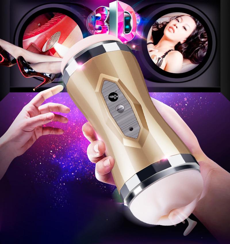 Male Masturbator Vibrator Real Vagina for Men Silicone Toy,Deep Throat Pussy Mouth Double Sex Toys