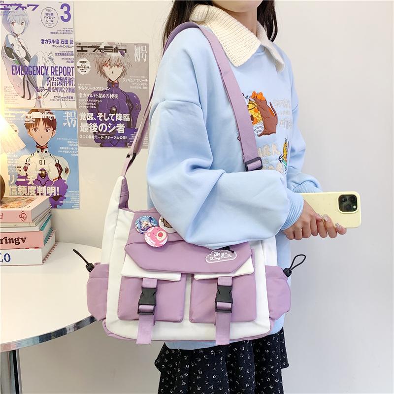 Spring and summer new messenger bag men's trendy brand large capacity ins shoulder bag Japanese casual mailman bag versatile small satchel