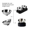 Non-Slip Stainless Steel Cat Bowl With Stand Single Double Cat Bowl Adjustable Cat Bowl  Dogs