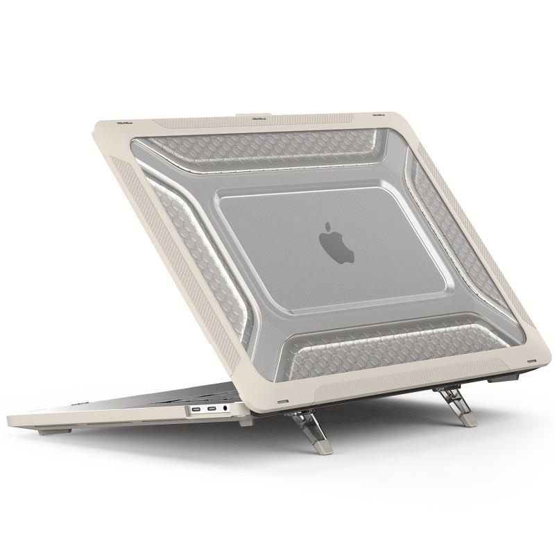 MacBook Pro 16 14 Protective Case With Cooling Stand Support M1 M2 M3 Laptops - Hard Shell Cover In Black Gray Beige Blue