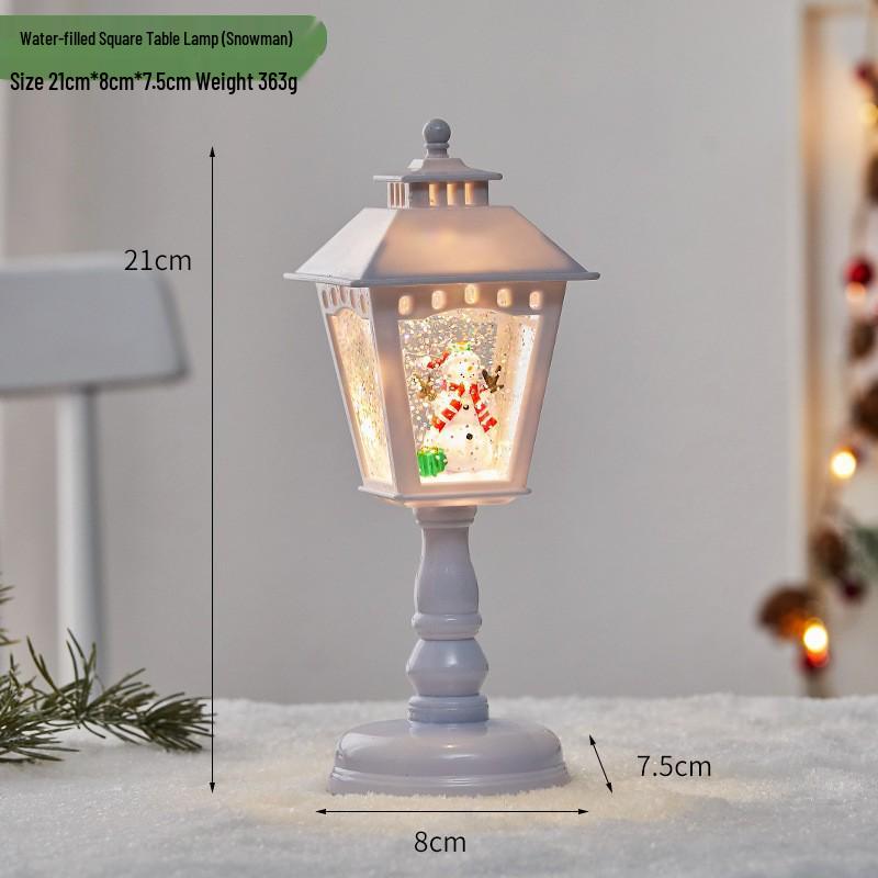 Christmas LED Flame Telephone Booth Ornament - Small Oil Lamp Prop for Coffee Shop, KTV, Scene Decor.