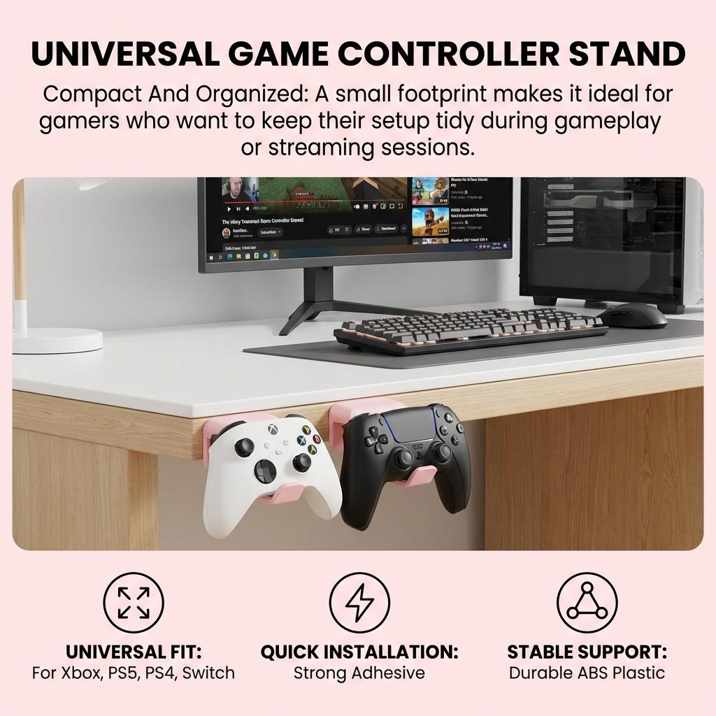 Universal Game Controller Holder Stand Compatible Quick Installation Stable Support for Gaming Accessories