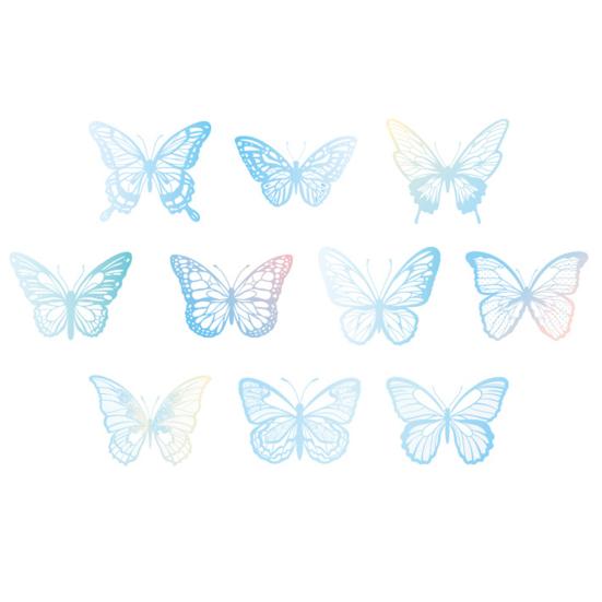 20 Pcs Hollow Carving Butterfly Stickers Decorations 3D Dazzling Mirror Metallic Butterflies Decals for Scrapbooks Junk Journal Supplies