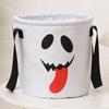Halloween Candy Basket with LED Light Large Capacity Handle Design Pumpkin Shaped Candy Treat Bags Party Decoration