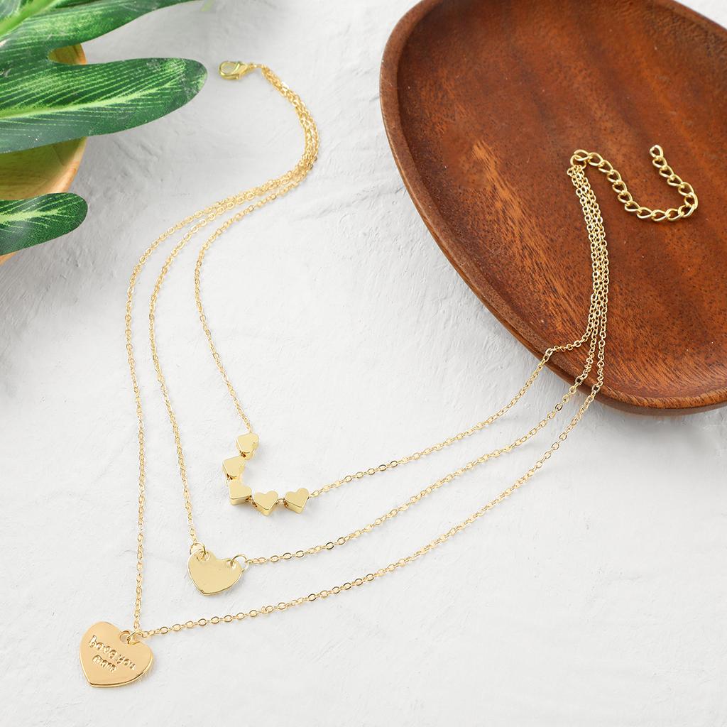 Necklace for Women  Ins Jewelry Simple Love Pendant Necklace Female Hundred Heart-shaped Necklace Multi-layer Love Necklace Elegant Necklace