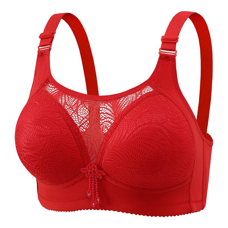 

Large Size Non-magnetic and Steel Ring Comfortable, Breathable, Gathered Strapless Bra, Side Cinched Beautiful Back, Anti Glare Women s Bra 36/80 красный