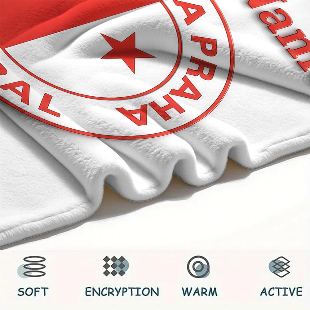 1pz Coperta Flanella Personalizzata Nome SK Praga Slavia Fantasia Adatta a Tutte le Stagioni per Arredamento Casa Calore e Comfort Regali Regalo Festivo -HE208