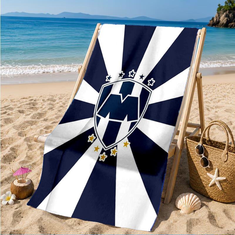 Monter-rey Football Crest Art Printed Microfiber Beach Towel, Soft And Absorbent, Quick-Dry, Ideal for Summer Travel, Beach Essential, Swimming Pool