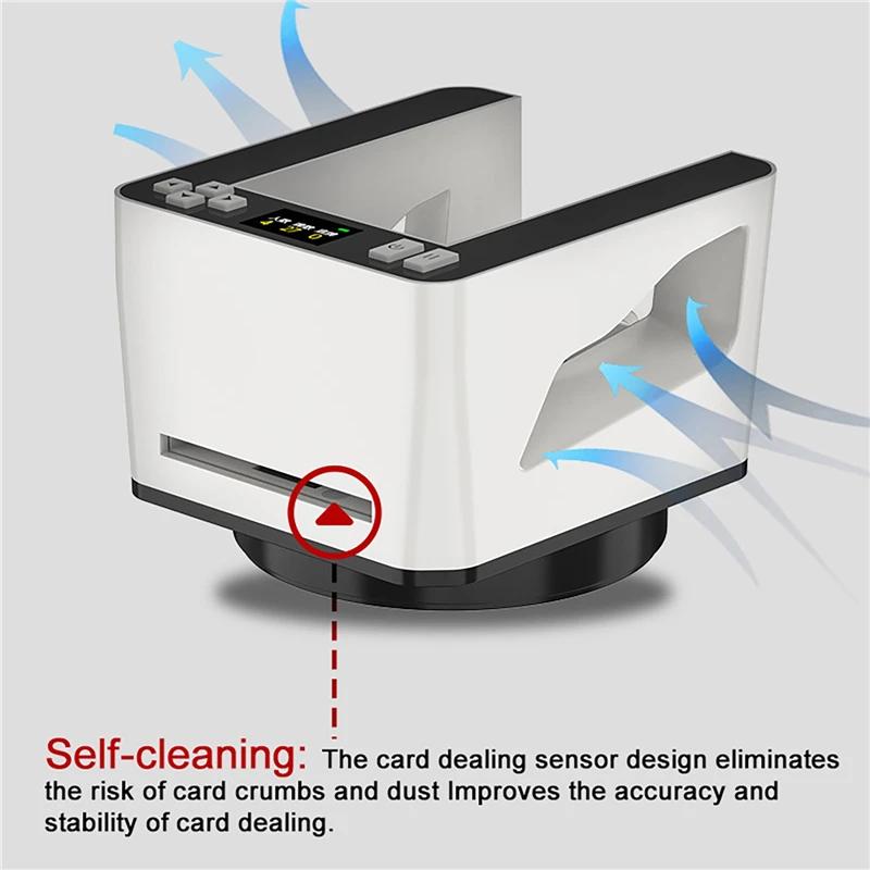 360° Rotating Electric Automatic Card Dealer Machine Poker Playing Cards Dispenser 2 Decks Games Cards Dealing Tools 2500mAh