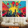 1pc of Trendy 2D Flat Printed Wall Tapestry, Featuring an Urban And Colorful Comic Book Style. It Offers Vibrant Aesthetics, Perfect for Enhancing The