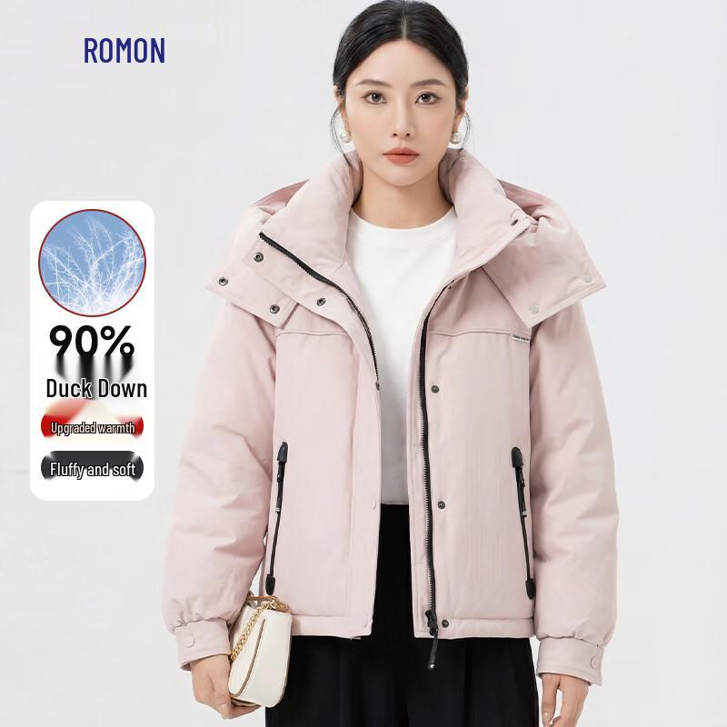 Romon Women's Short Thick Hooded 90% Duck Down Winter Jacket