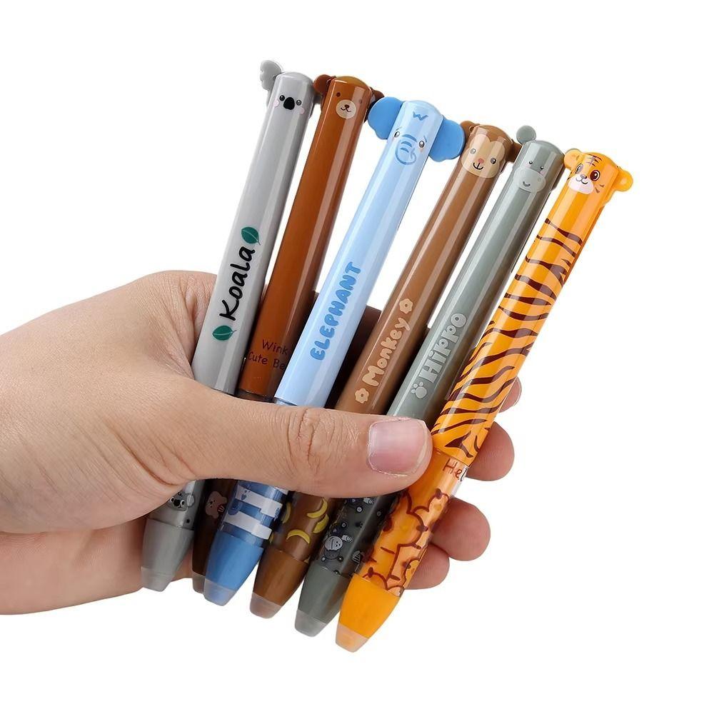 Cartoon Löschbarer Kugelschreiber Doppelte Tintenfarbe Schnelltrocknender Neutralstift Tierdesign Gelstift Schreibwaren